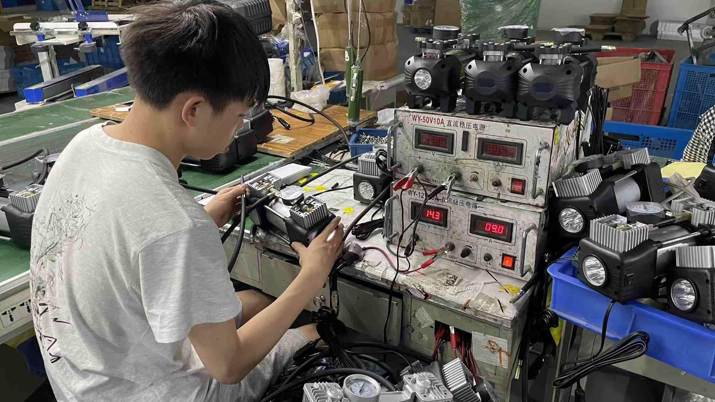 Finished product inspection of a portable tire inflator