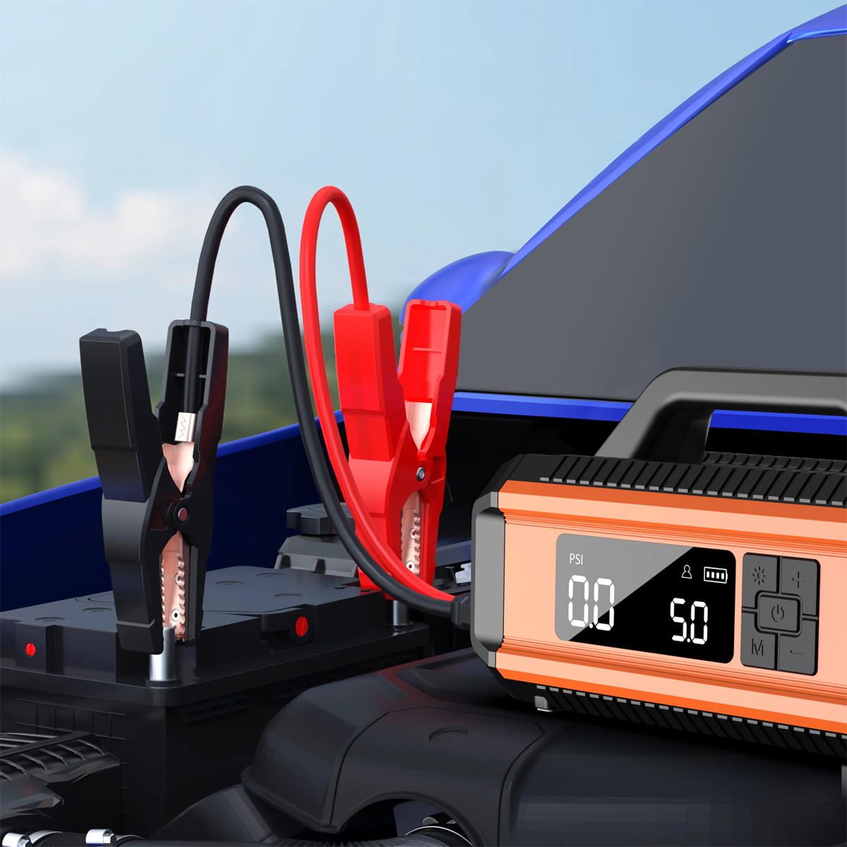 10000mAh Emergency Starting Power Supply 150w Jump Starter With 22MM Air Compressor