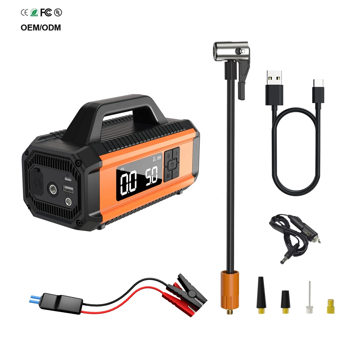 10000mAh Emergency Starting Power Supply 150w Jump Starter With 22MM Air Compressor