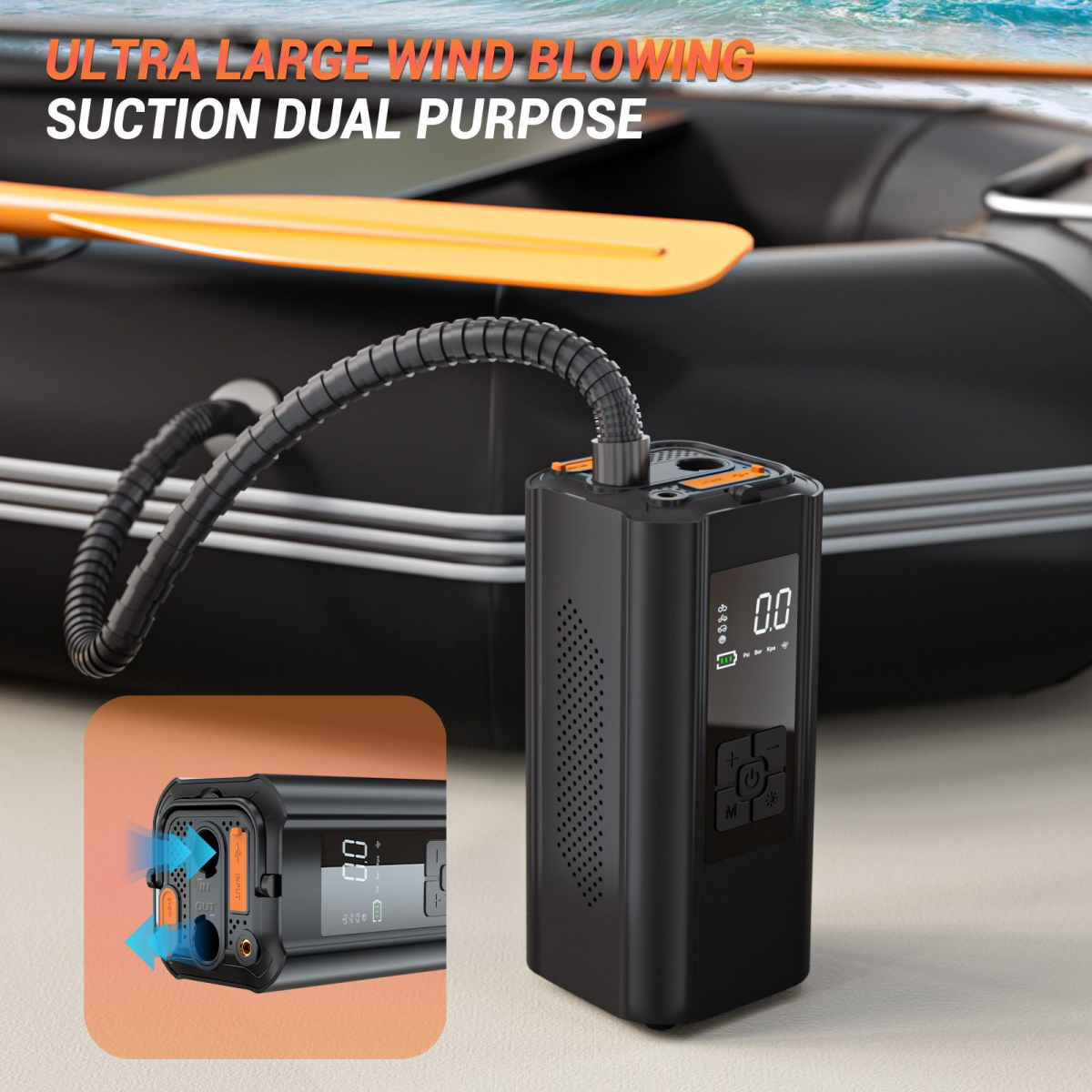 10000mAh Portable Emergency Jump Starter 150PSI Tire Inflators ABS Material Car Jump Starter Power Bank Battery Jump Starter