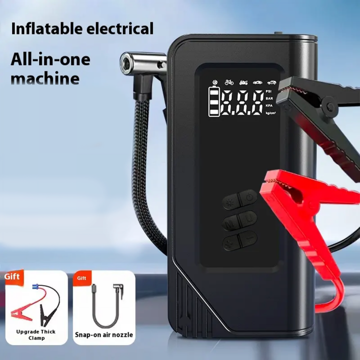 1000A Car Jump Starter with Tire Inflators 8000mAh Power Bank LED Light Car Battery Booster with Digital Air Pump Air Compressor