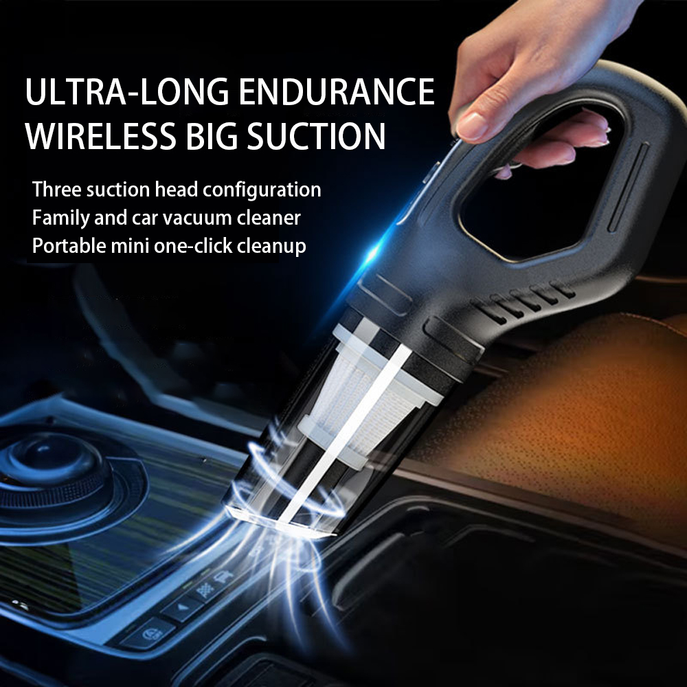 12V Wireless ABS Vacuum Cleaner High Suction Cordless Portable Handheld USB Rechargeable Wet/Dry for Vehicle Home Office Pet