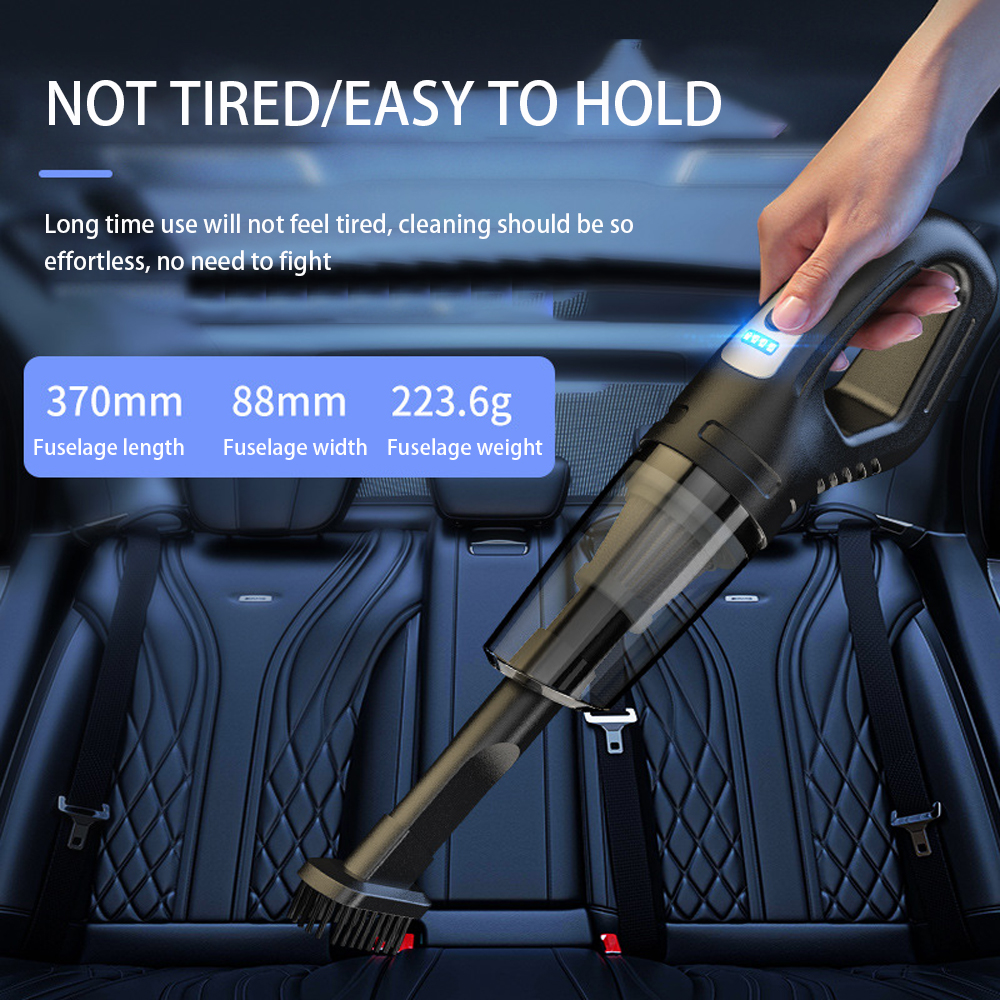 12V Wireless ABS Vacuum Cleaner High Suction Cordless Portable Handheld USB Rechargeable Wet/Dry for Vehicle Home Office Pet