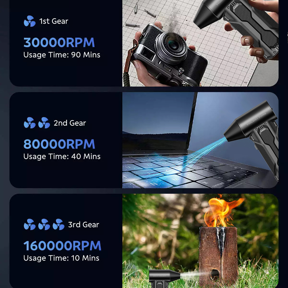 130000RPM Mini Electric Jet Dry Blower Air Dust Violent Turbo Fan Air Duster Mini Turbo Fan Strong Dust Blower