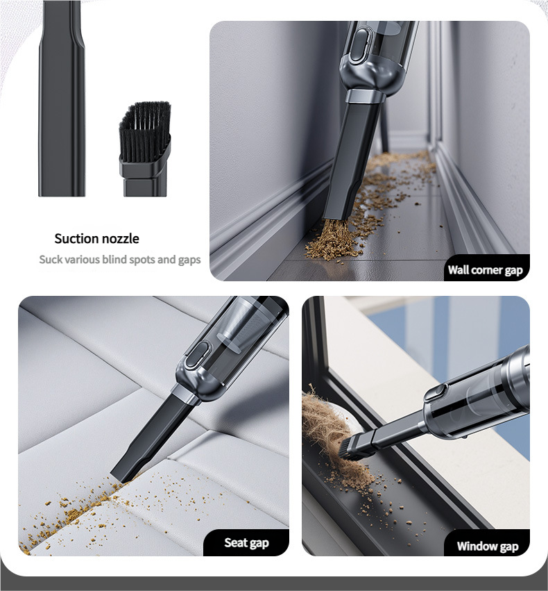 15000Pa Electric ABS Portable High Power Mini Handheld Cordless Car Vacuum Cleaner DC12V