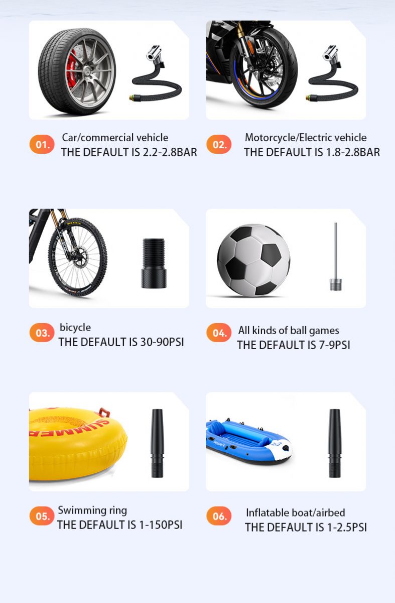 150PSI DC12V Wired Digital Display Abs Tire Inflator Electric Car Air Pump Tire Inflator Pump for Car Bike Motorcycle Ball