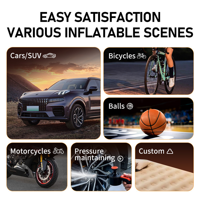 150PSI Wireless Tire Inflator 6000mAh Digital Car Air Pump Compressor Electric Air Pump With Light for Car Tires Bicycles Ball