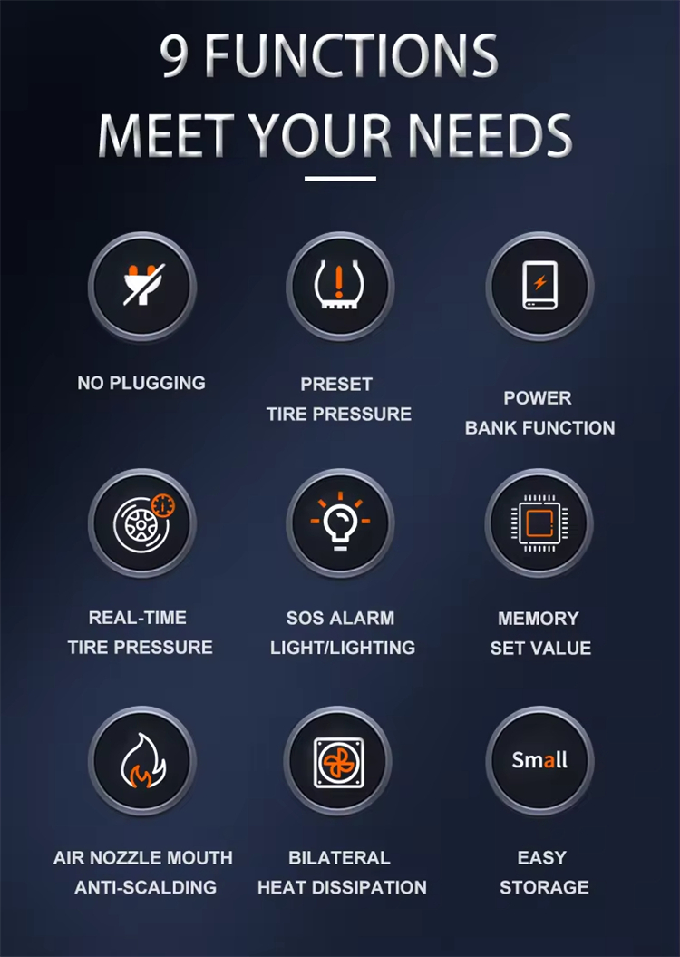 150Psi Digital Tyre Inflator Air Pump Portable 6000mAh Car Air Pump 12V Tire Inflator Tires Compressor
