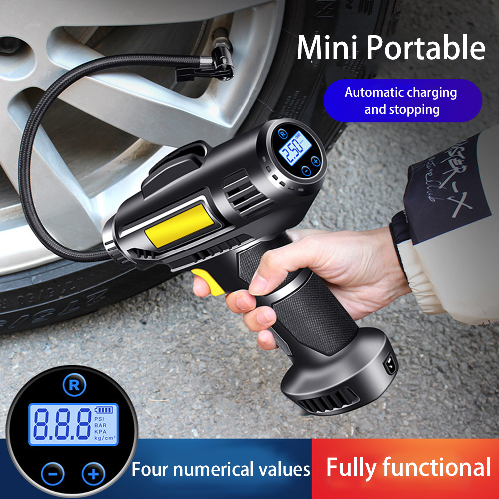 150Psi Portable Handheld Car Tire Inflator 4000mAh Wholesale Car Air Pump Wireless and Wired LED Light Air Compressor