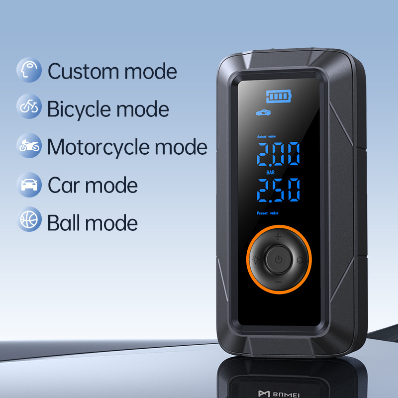 150psi Digital Display ABS Portable Car Air Tires Inflator Emergency Light 2000mAh Battery Wireless Electric Air Compressor