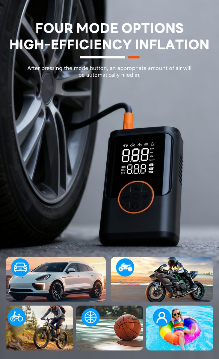 150psi Digital Portable Car Tyre Pump Air Compressor Wireless Car Tire Inflator Mini Electric Air Pump for Car Bike Motorcycle