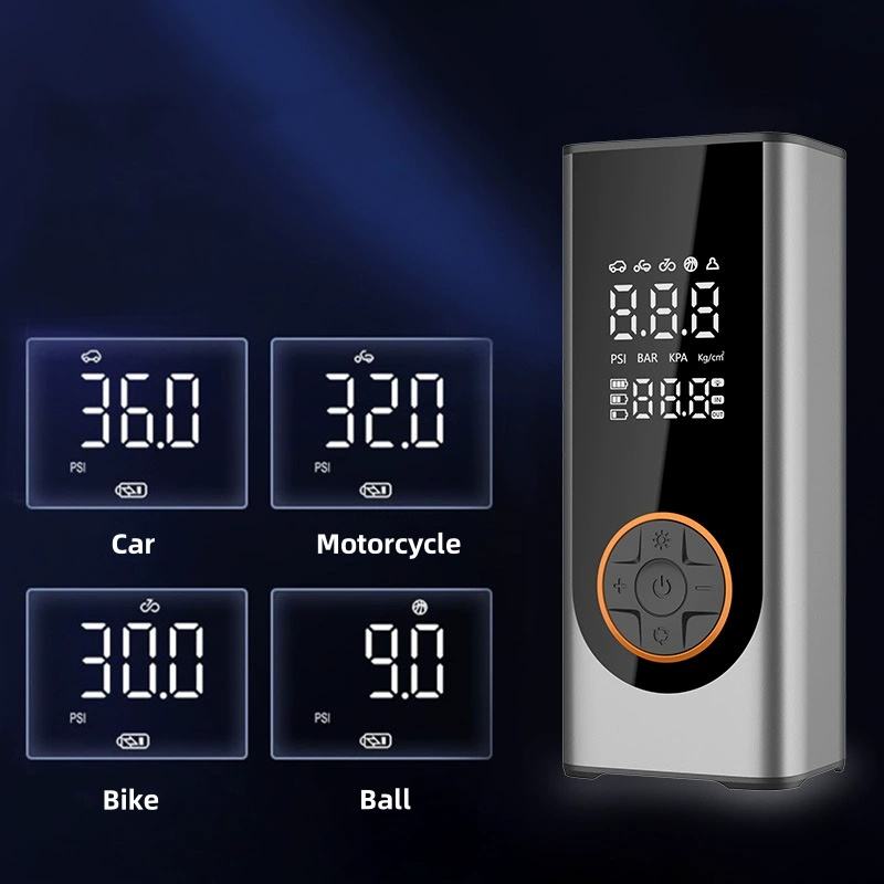 150psi Tire Inflators Digital Display Cordless Car Tire Air Pump With Cigarette Lighter Plug Mini 6000mAh Portable Air Pump