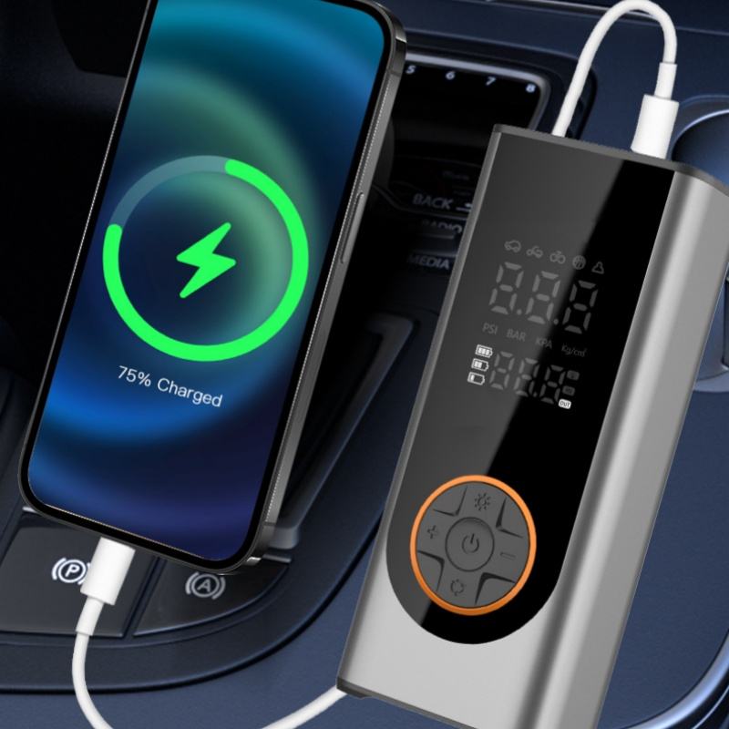 150psi Tire Inflators Digital Display Cordless Car Tire Air Pump With Cigarette Lighter Plug Mini 6000mAh Portable Air Pump