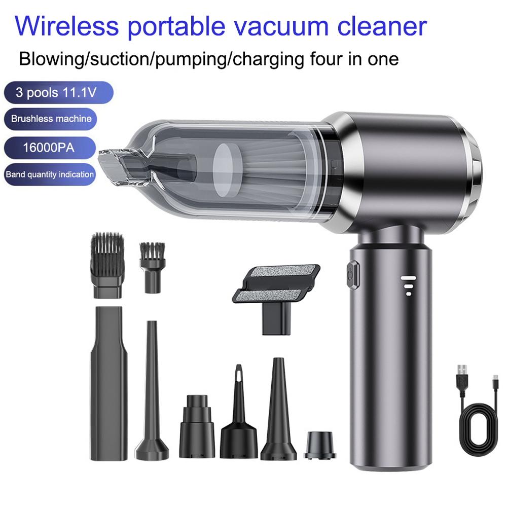 16000pa Handheld High Powerful Wireless Dry Car Vacuum Cleaner Cordless Portable Brushless Cleaning Car Vacuum Cleaner