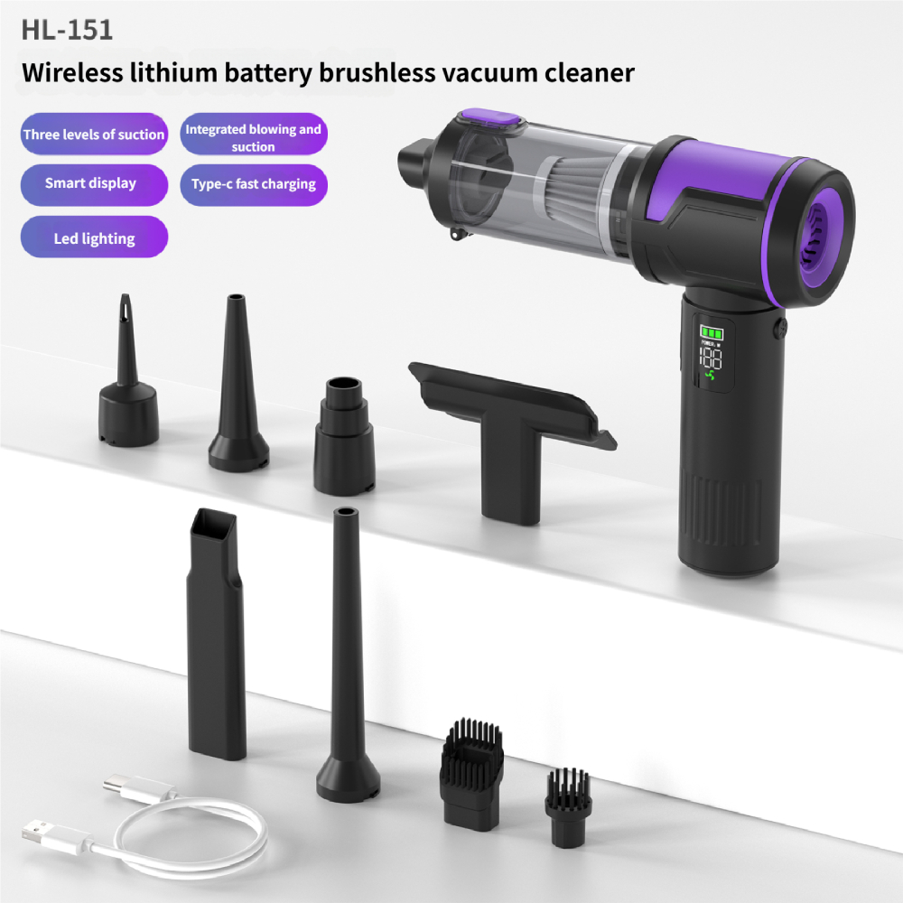 18000Pa Electric Portable Handheld Car Vacuum Cleaner Mini Wireless with Brushless Motor ABS and Plastic Material for Cleaning
