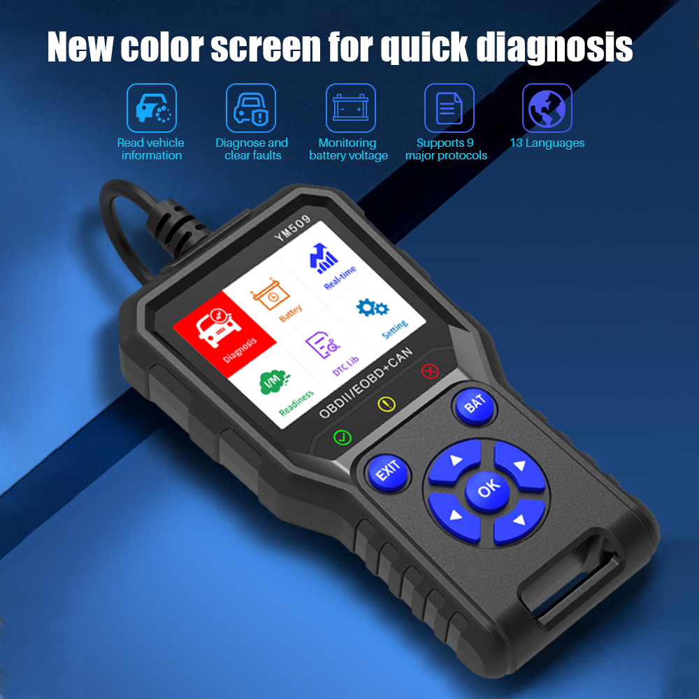 2.8 Inch Screen OBD2 Scanner 5-18V Vehicle Code Reader Remote Scan Tool for Car with 2.8inch Screen