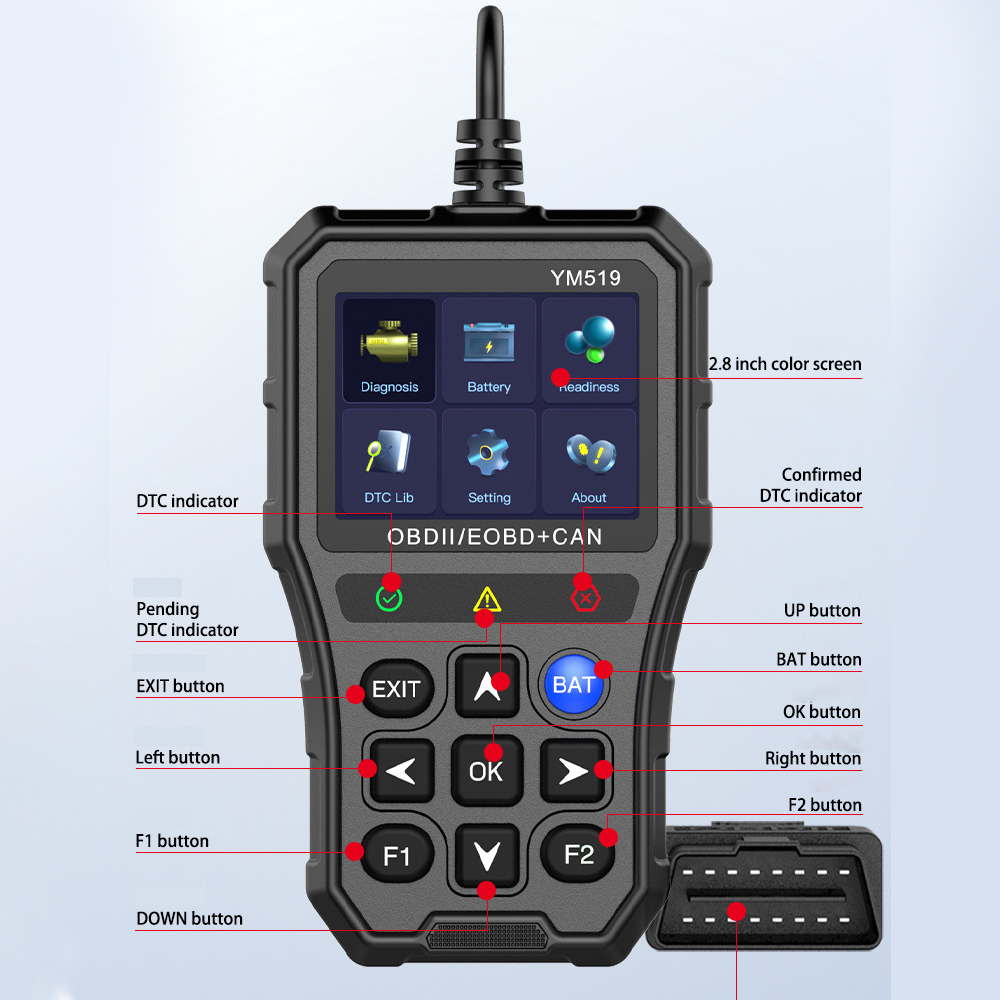 PCMOS GJZ0185 2.8-inch OBD2 Diagnostic Scanner