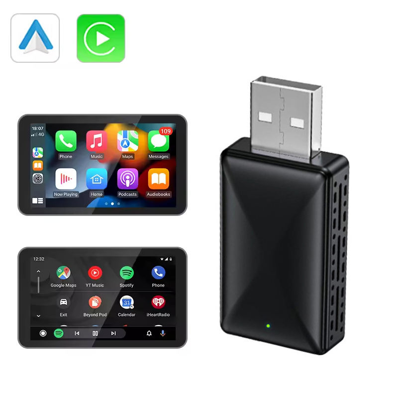 2 in 1 Carplay AI Box Wireless Car Mounted Carplay Dongle Supports Carplay and Android Auto Wired to Wireless V851S Chips