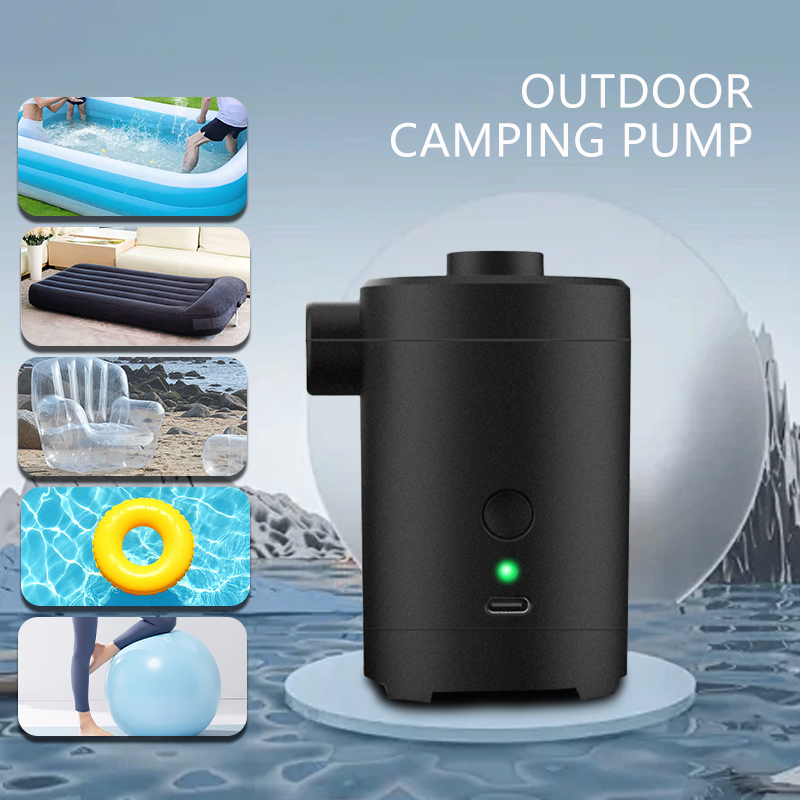 2024 New Design Portable Rechargeable Electric Air Pump Strong Power Camping Inflatable Products Wholesale Plastic Electric Air