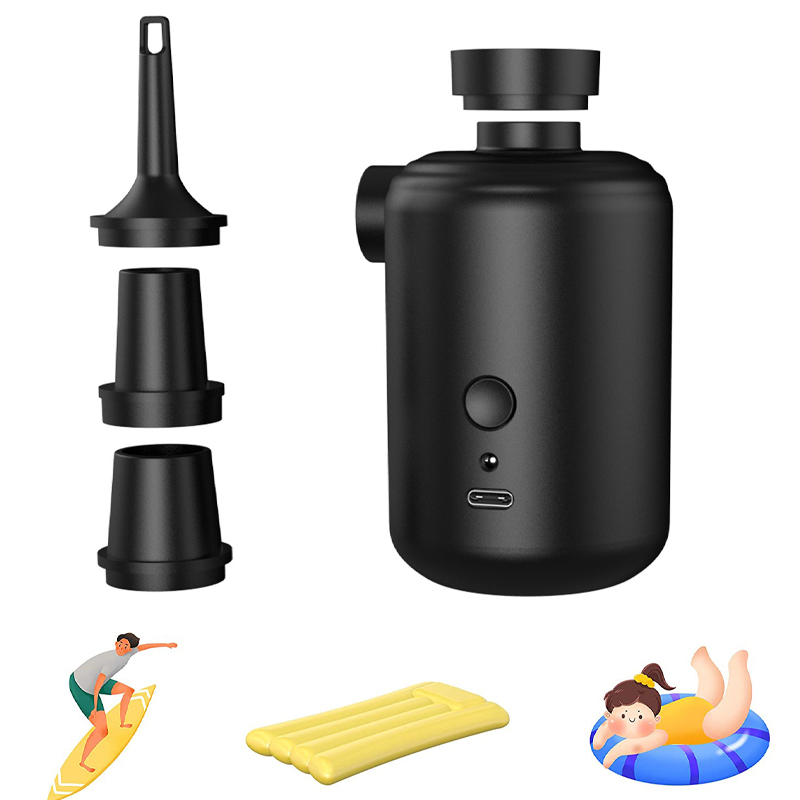 2024 Portable USB Rechargeable Electric Mini Air Pump Made of Plastic for Inflating Outdoor Sports Gear Camping Hiking Floating
