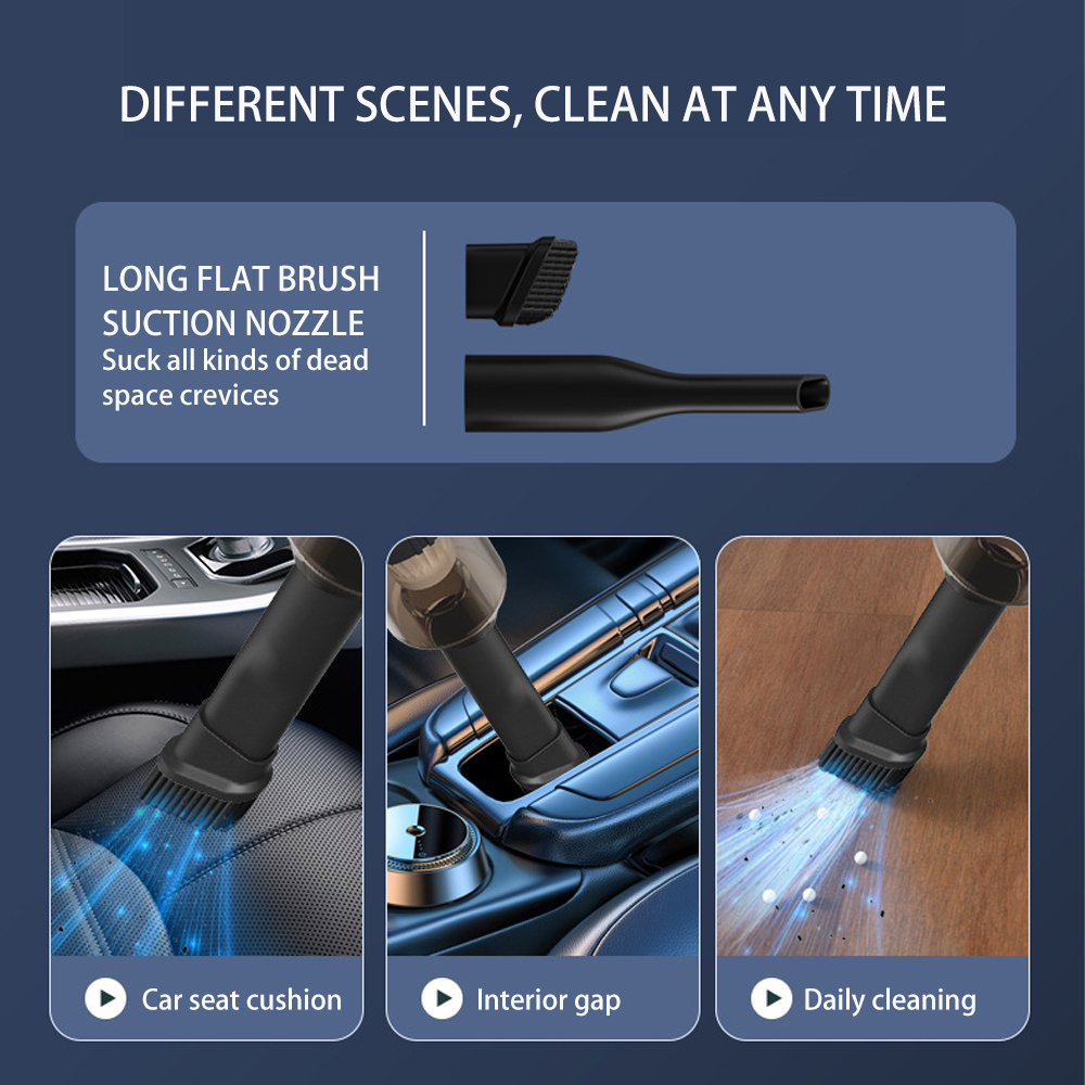 3-in-1 Powerful 12000PA Vacuum Cleaner 120W ABS Handheld Car Cleaner with Brushless Motor and Integrated Air Dust Suction