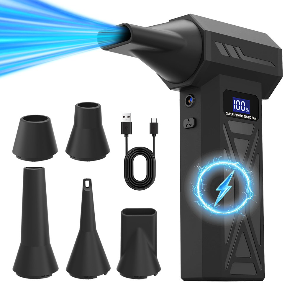 4-Gear Air Duster 110000RPM Turbo Fan Air Blower Rechargeable Violent Fan for Car Outdoor and Indoor Use