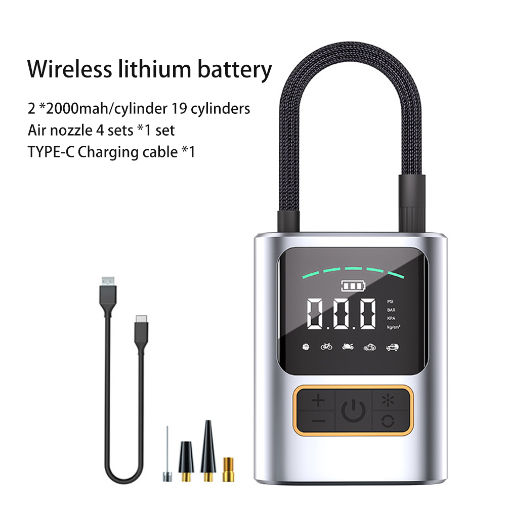 4000mAh 150PSI 19MM Car Air Compressor 60W Tire Inflator With LED Light Digital Inflator Pump for Car Motorcycles Bike Ball