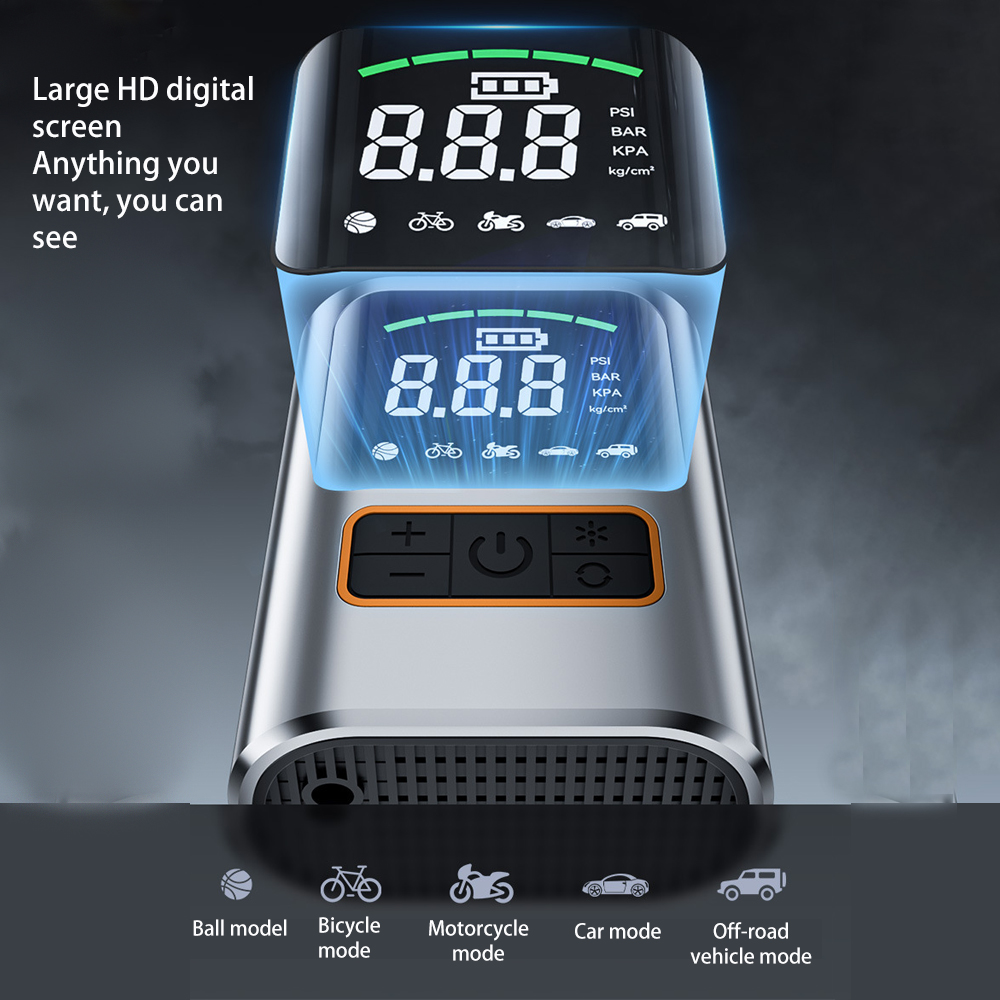 4000mAh 150PSI ABS Car Tyre Pump 60W Portable Tire Inflator Car Air Compressor for Car Bicycle and Motorcycle Tires