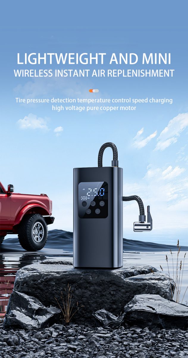 4000mAh 150Psi Portable Digital Display Abs Tire Inflator Electric Car Air Pump Tire Inflator Pump for Car Bike Motorcycle Ball