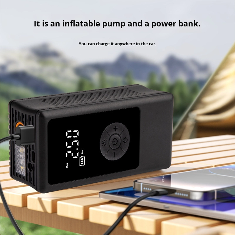 4000mAh Digital Cordless Car Air Compressor 150PSI Portable Auto Stop Tire Inflator Bike Balls Power Bank ABS Material 120W