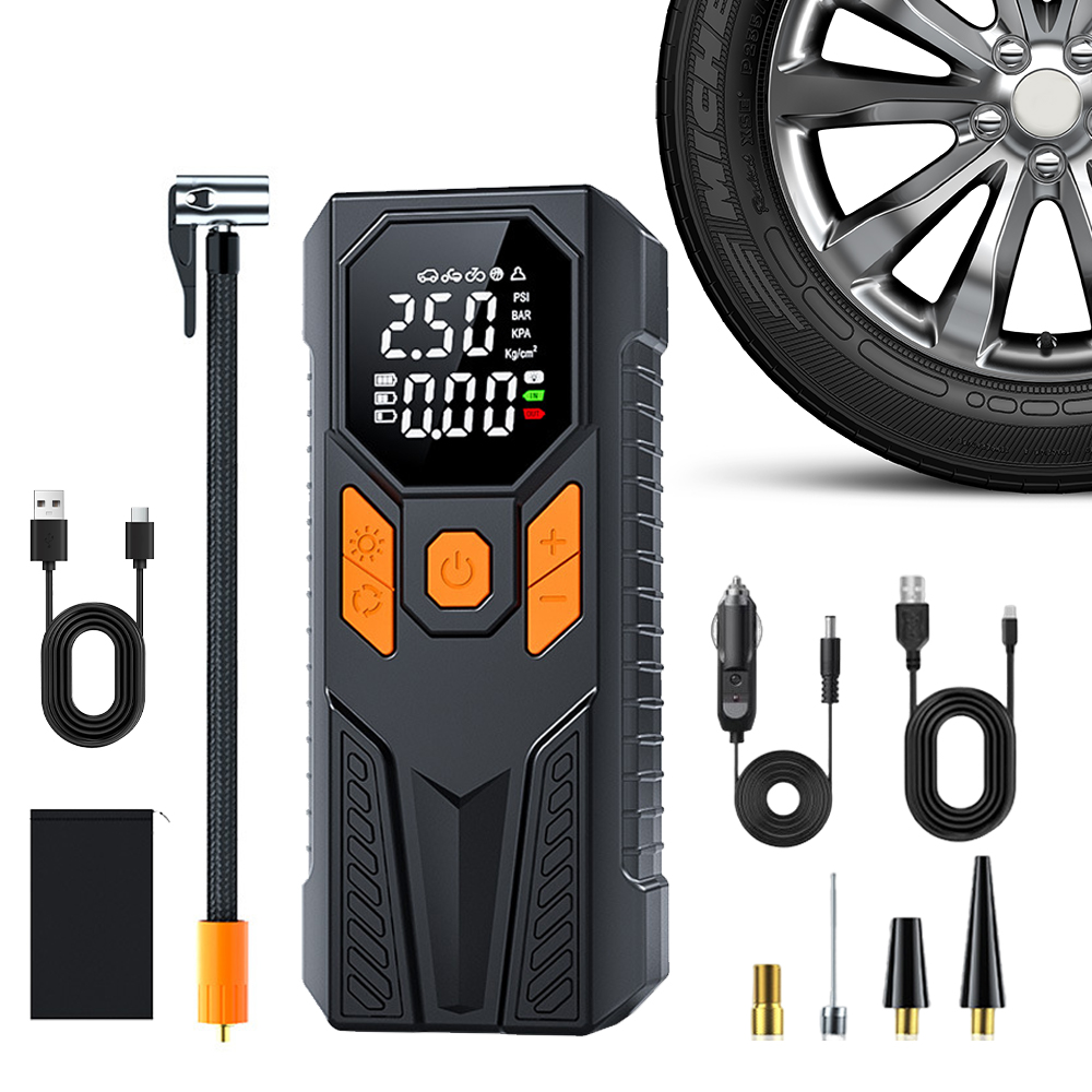 6000mAh Dual Power Supply Mini Portable Wireless Electric Car Tyre Air Compressor Cordless Inflatable Pump Digital Tire Inflator
