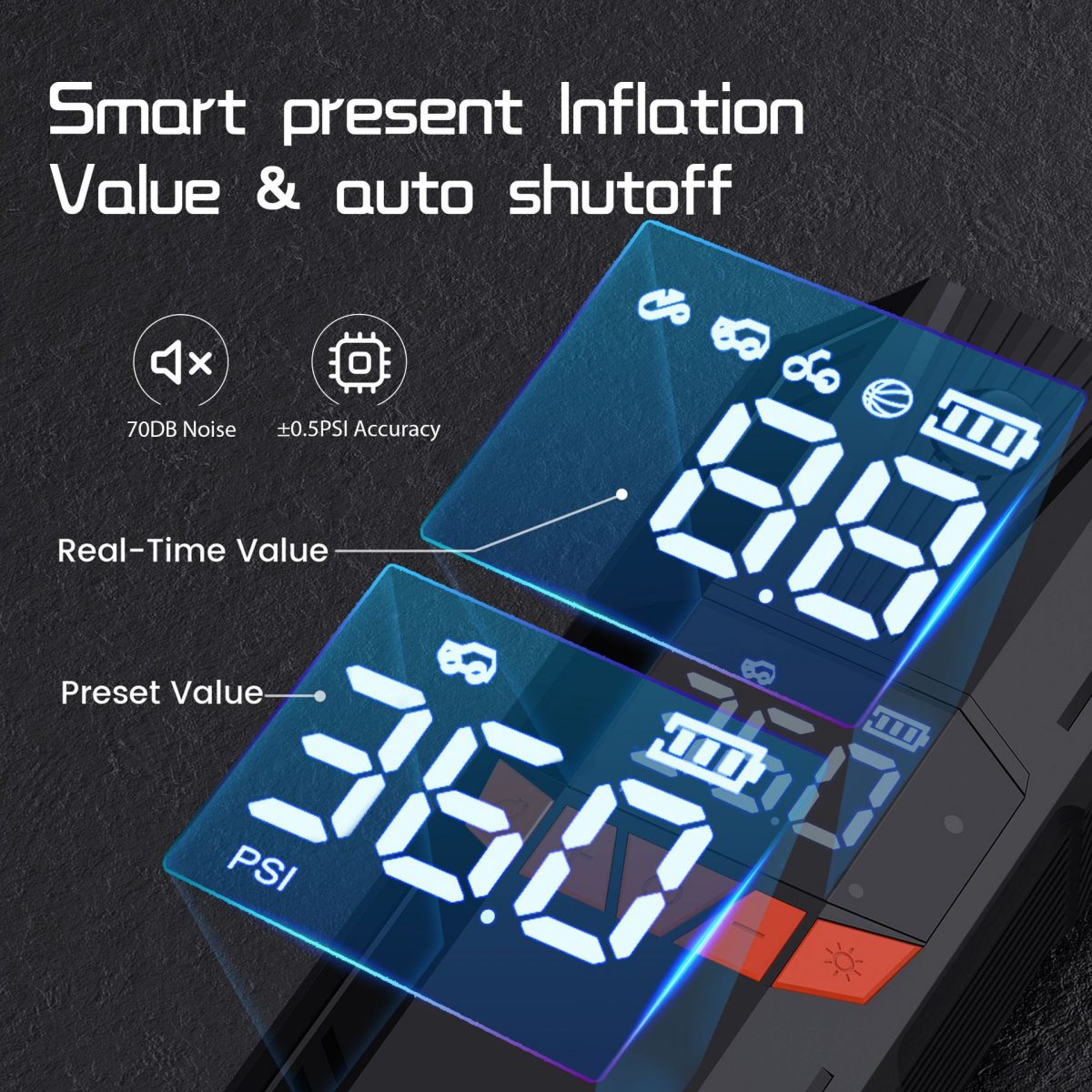 6000mAh Mini Wireless Electric Portable Rechargeable Car Air Compressor Pump Digital Tire Inflator for Car Bike Motorcycle Ball