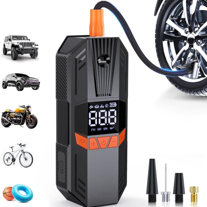 6000mAh Mini Wireless Electric Portable Rechargeable Car Air Compressor Pump Digital Tire Inflator for Car Bike Motorcycle Ball