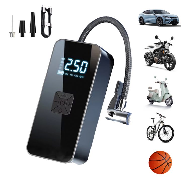 7.4V Portable Cordless Car Air Pump Tire Inflator 4000mAh ABS Digital Car Tire Inflator Pump with LED