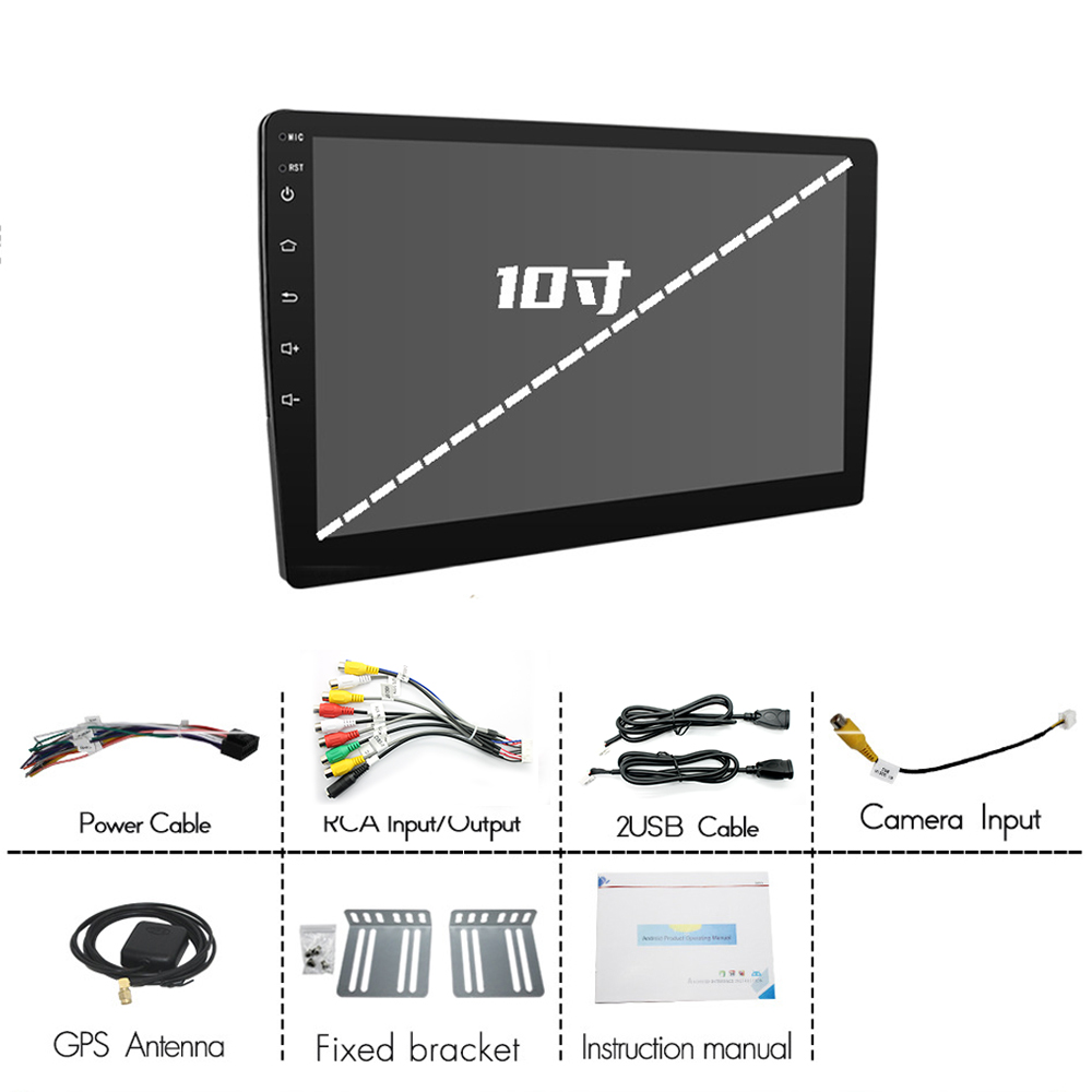 7/9/10 Inch Android Touch Screen 2Din Radio Car for DVD Player Double Din Car Stereo GPS Carplay Wifi BT Portable 1-Year Warrant