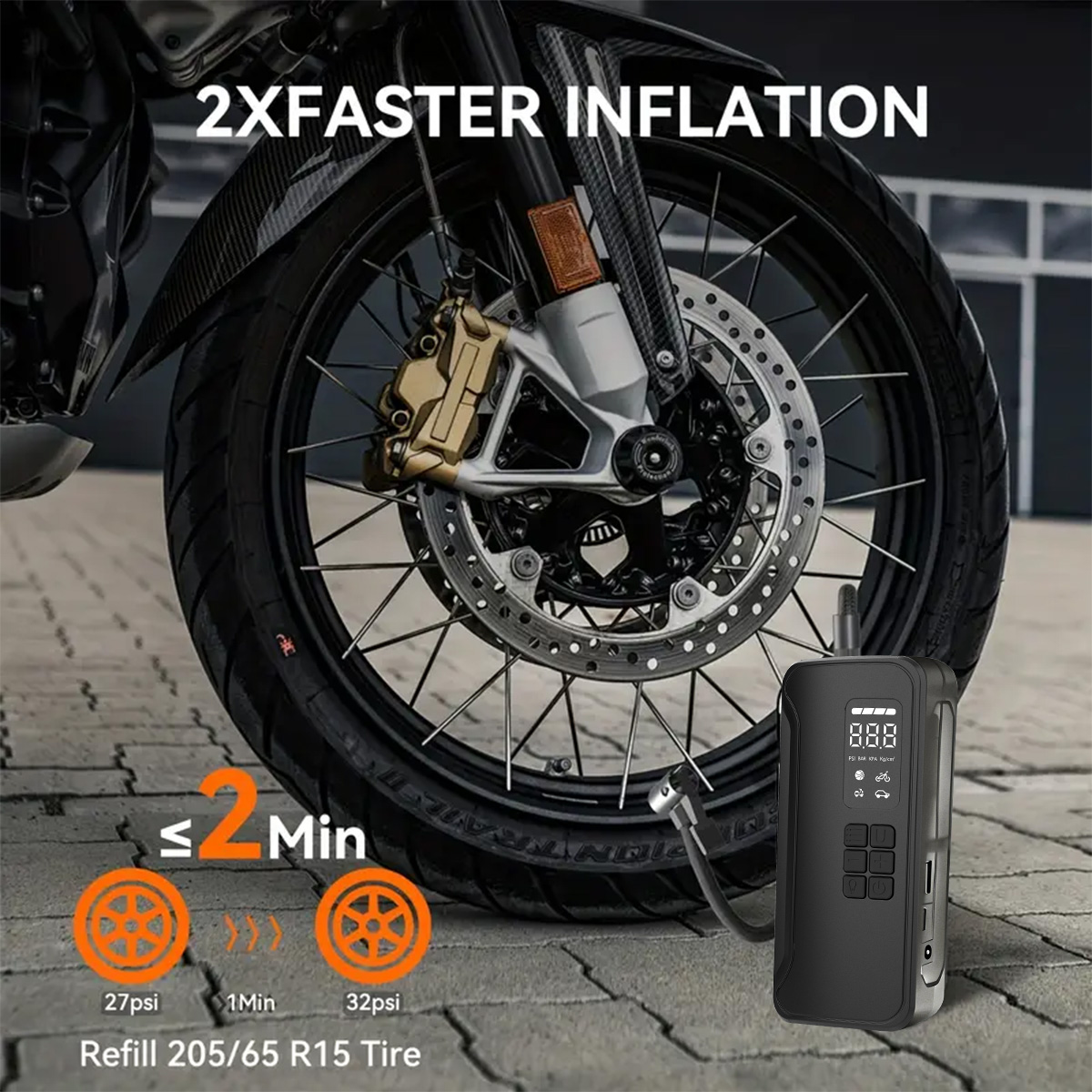 8000mAh 21mm 150psi Digital Portable Car Tyre Pump Air Compressor 6000mAh Tire Inflator Mini Electric Air Pump