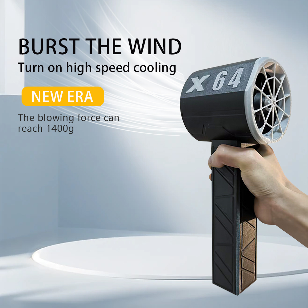 8000mAh Handheld Fan X64Pro Dust Removal Type-C+DC Fast Charging Intelligent Temperature Control 1400g Thrust Car Cleaning Tool