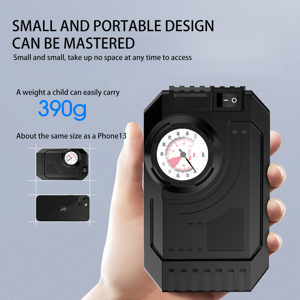 Automatic Mini Car Tire Inflator Pump Night Lighting Portable Tyre Inflator Car air Compressorfor Car Bike Motorcycle Ball