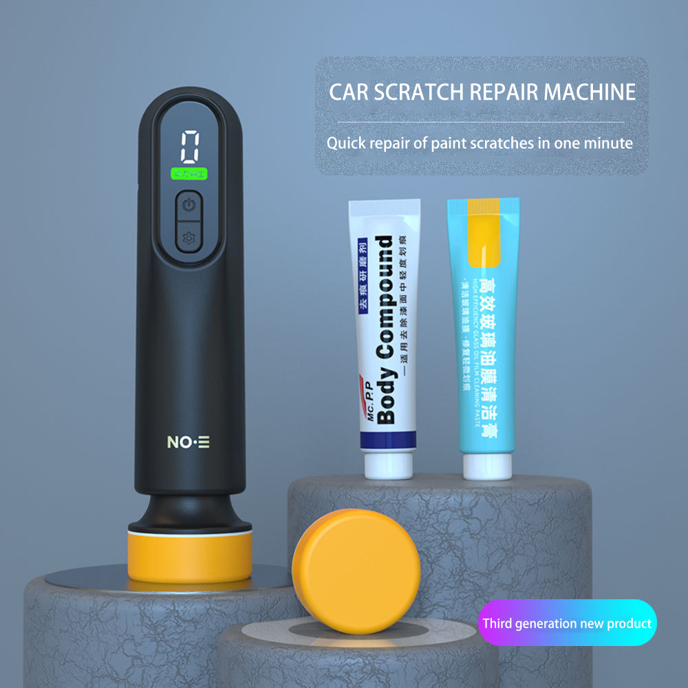 Automotive Electric Car Polisher Waxing Machine with LED Display 2000mAh Battery 500RPM for Scratch Repair & Oil Film Removal