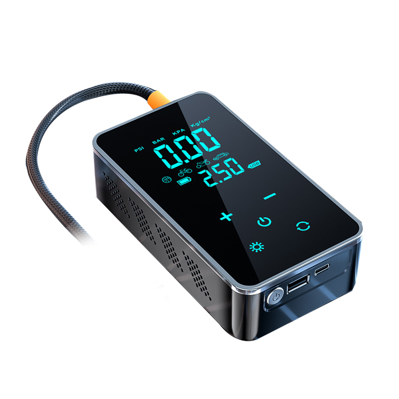Car Compressor Portable Reach Set Stop Cordless 150psi Air Pump Tire Pressure Detection ABS Digital Pressure Gauge 2x1800mAh