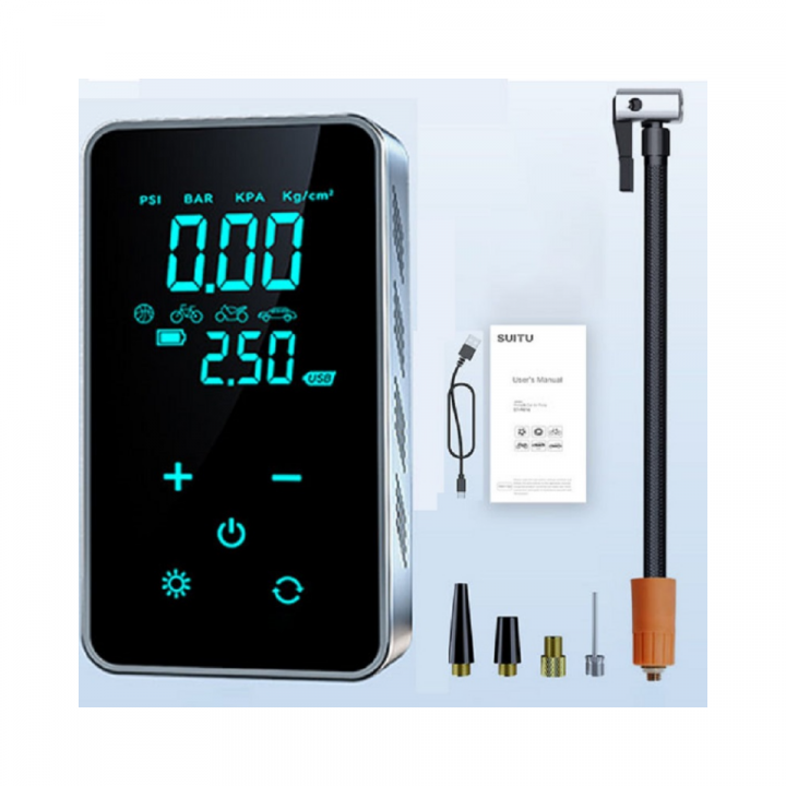 Car Compressor Portable Reach Set Stop Cordless 150psi Air Pump Tire Pressure Detection ABS Digital Pressure Gauge 2x1800mAh