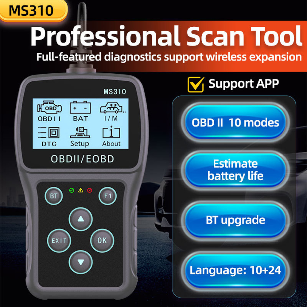 Car Diagnostic Scan Tool OBD Intelligent Engine Diagnostic Code Reader with OBD2/EOBD Support CE/ROSH/FCC Certified Elm327