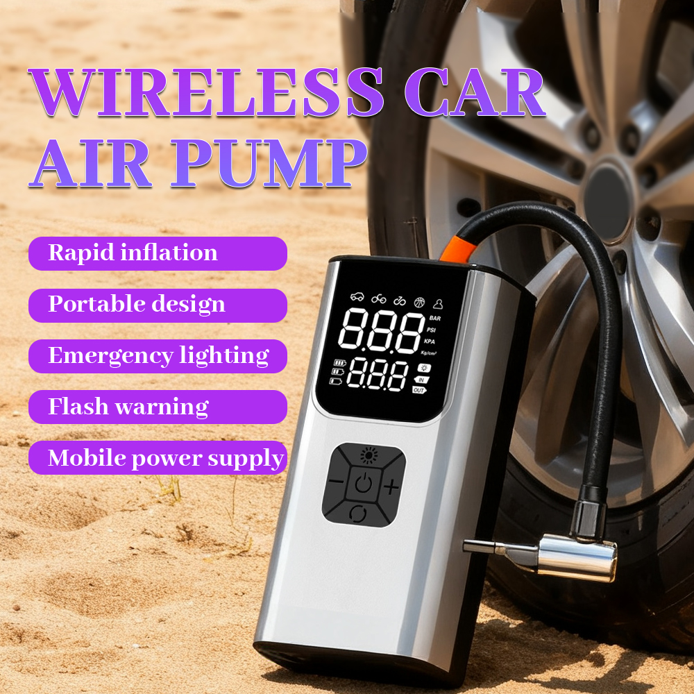 Car Electric Air Pump Portable Air Compressor Deflation Pump Rechargeable Battery 150PSI for Car Motorcycle Bicycle Ball