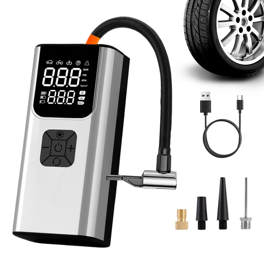 Car Electric Air Pump Portable Air Compressor Deflation Pump Rechargeable Battery 150PSI for Car Motorcycle Bicycle Ball