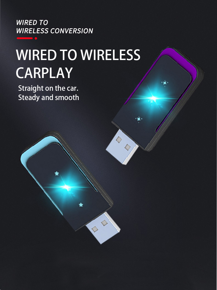 Custom logo 2 in 1 Wireless Carplay Adapter USB Mini Carplay Dongle Android Auto Plug&Play 5Ghz WiFi Fast Connect