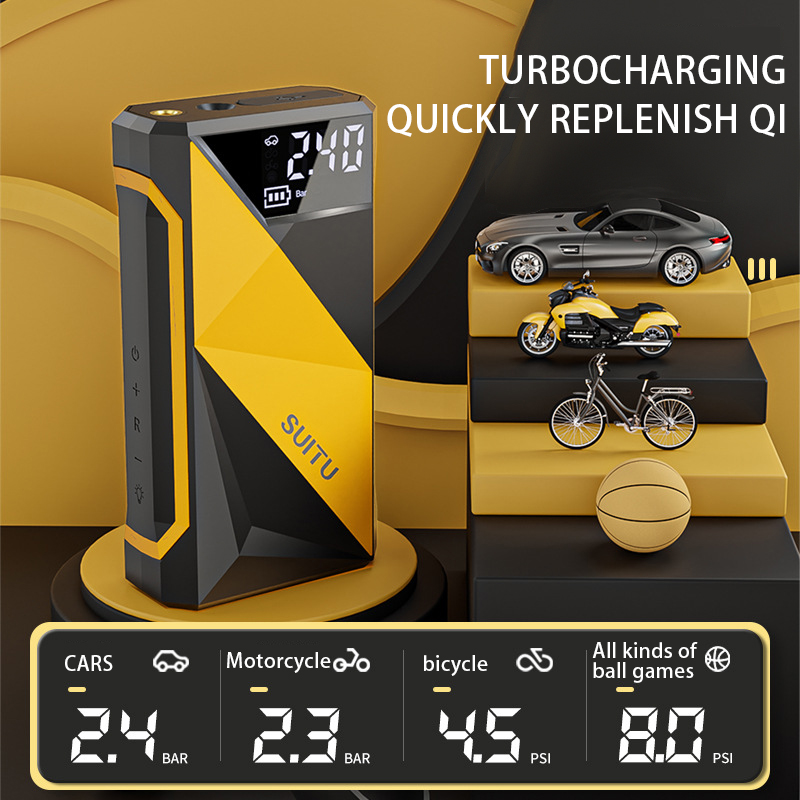 Customizable Mini Portable Electric Tyre Pump Digital Smart Automatic Bicycle Motorcycle Tire Inflator Wireless Car air Pump