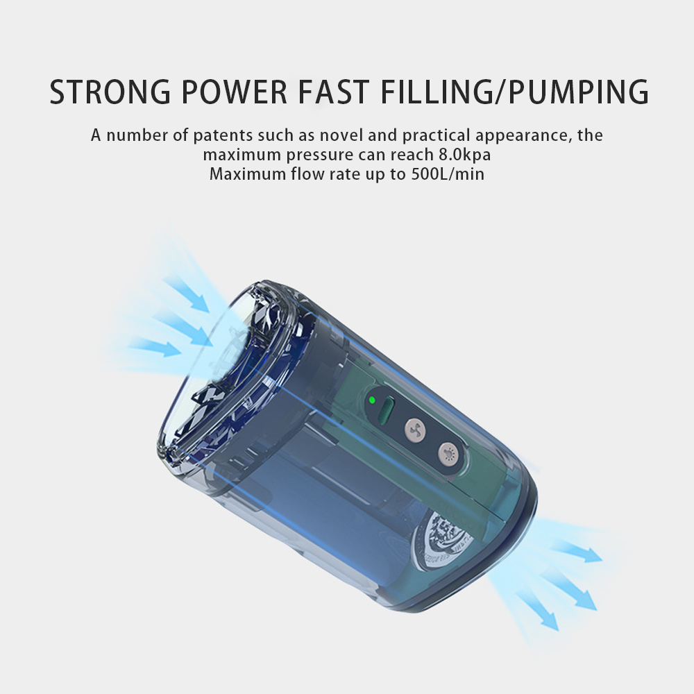 Customized Outdoor Multifunctional Portable Rechargeable 12W 500L/Min Electric Mini Air Pump for Inflatable Pools Swimming