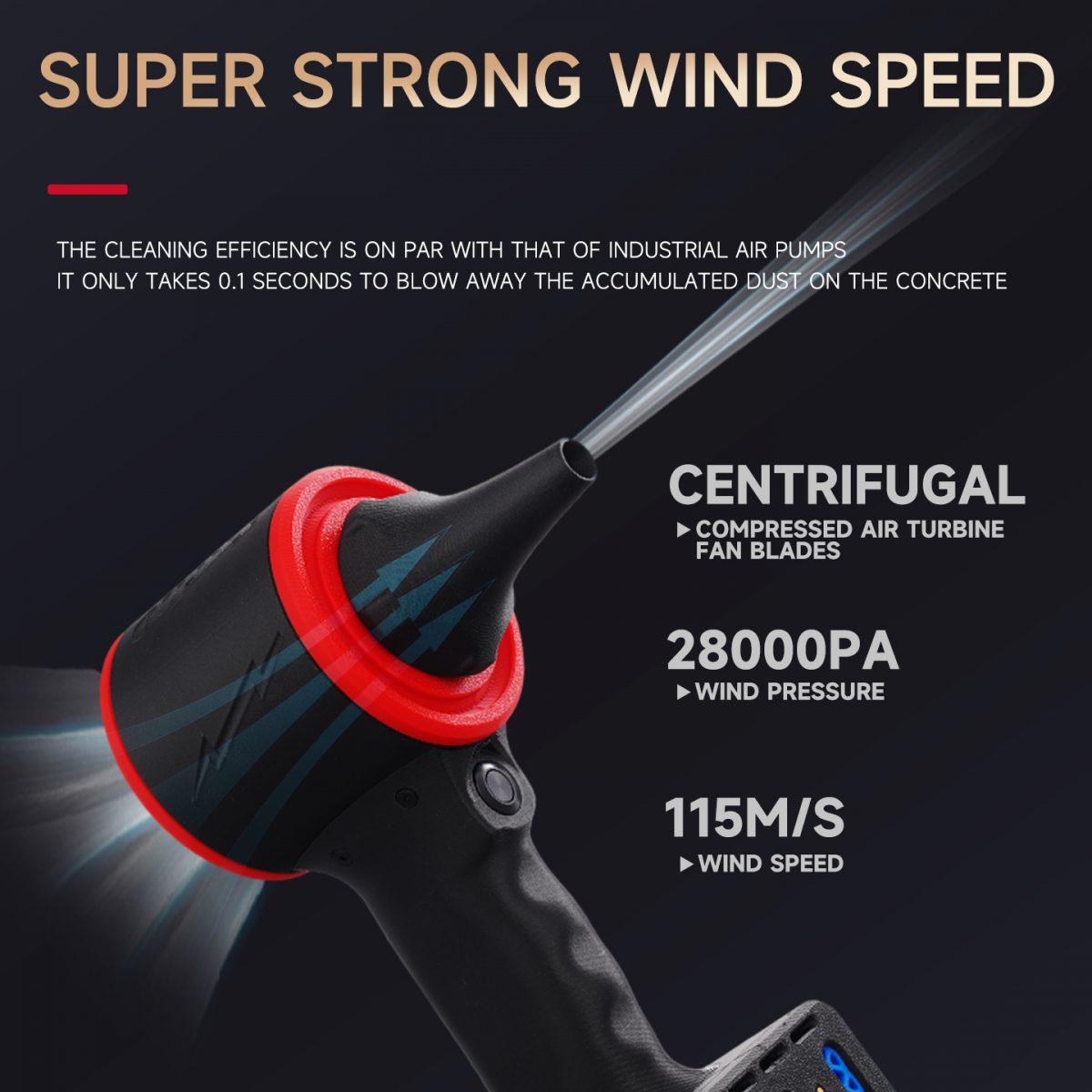 PCMOS 4000MAH Brushless Handheld Jet Fan