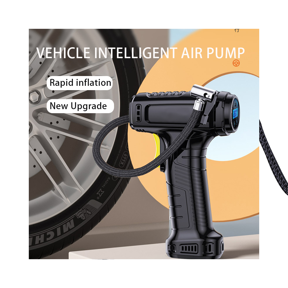 DC12V ABS Car Tyre Inflator 150PSI Handheld Air Pump Digital Pressure Gauge Emergency Light for Car Motorcycle Bicycle