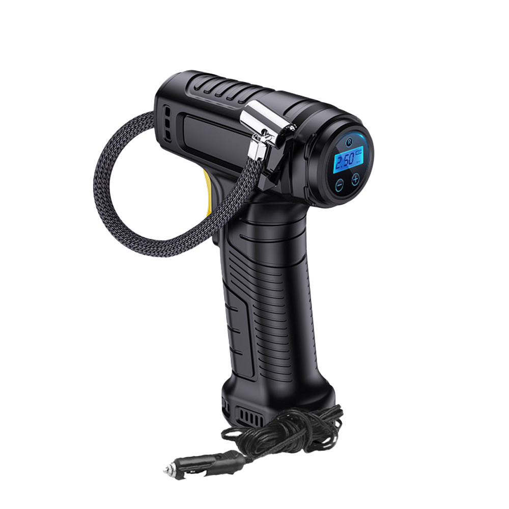 DC12V ABS Car Tyre Inflator 150PSI Handheld Air Pump Digital Pressure Gauge Emergency Light for Car Motorcycle Bicycle
